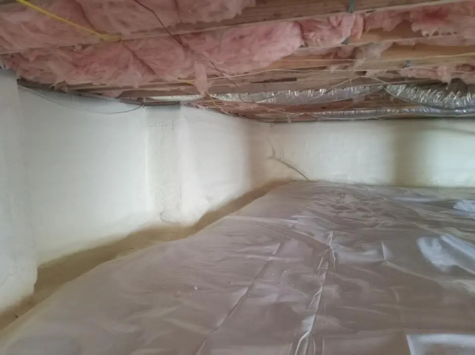 Crawl space encapsulation with closed-cell spray foam for Spray Foam Roofing in Babylon