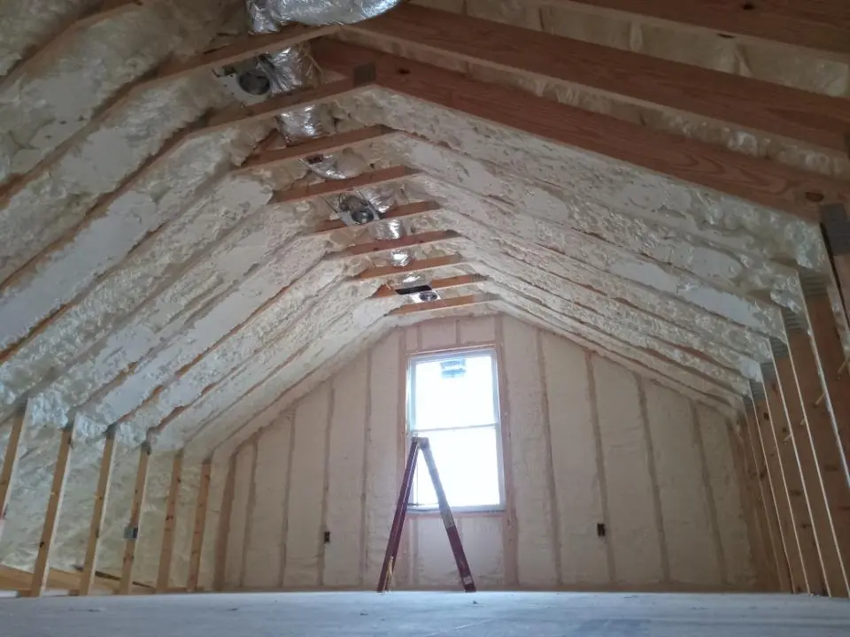Spray foam roofing application for Crawl Space Insulation project in Babylon